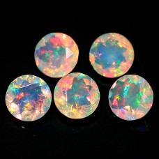 Ethiopian opal round 5mm facet 1.55 cts